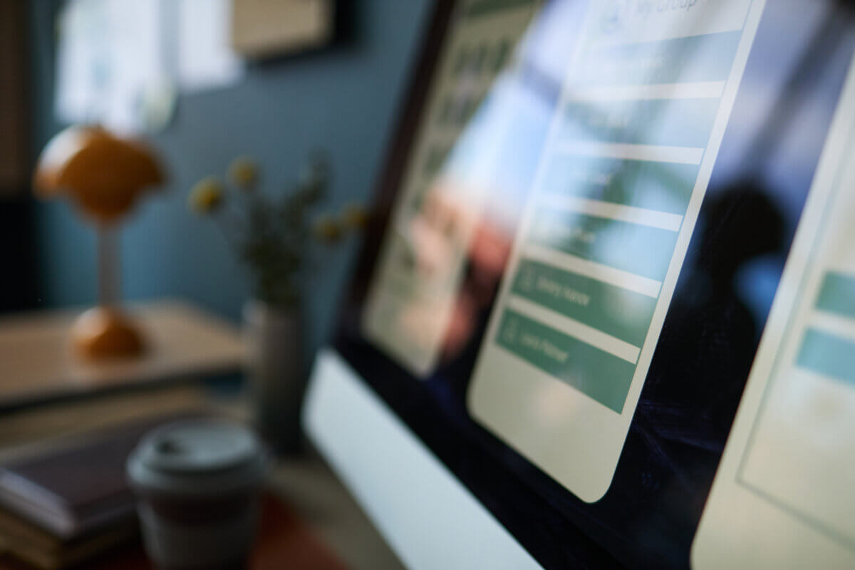 close up of computer monitor displaying user inter 2026 03 25 04 20 46 utc